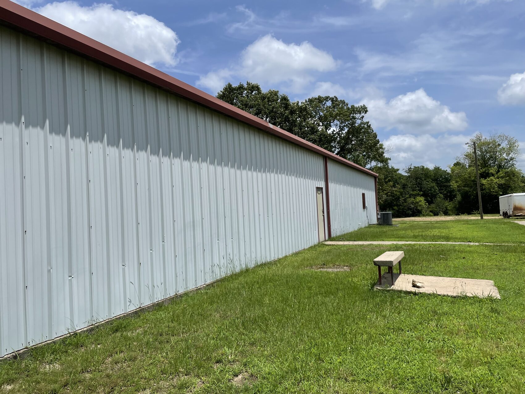 Full length of the shop building